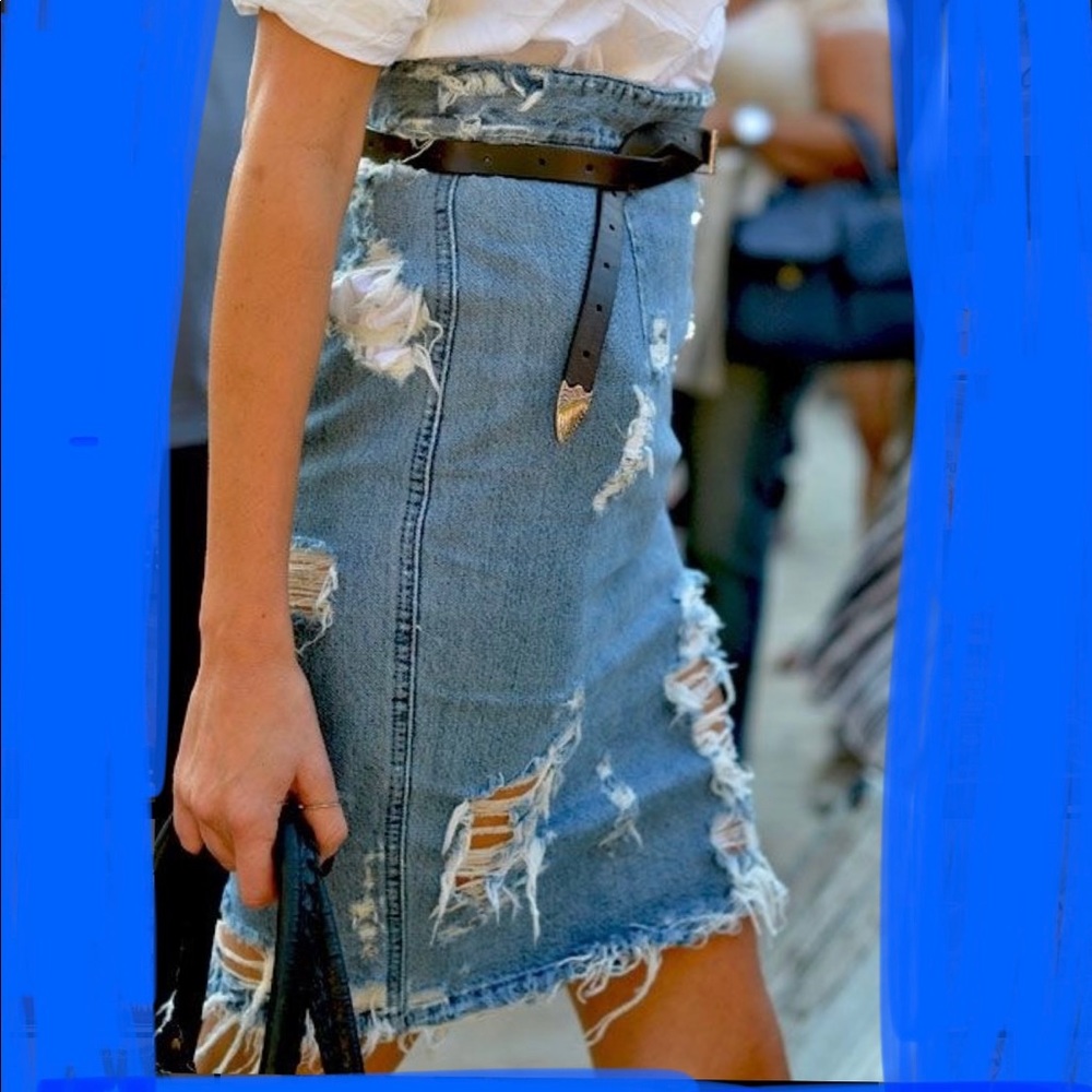 One teaspoon distressed denim skirt